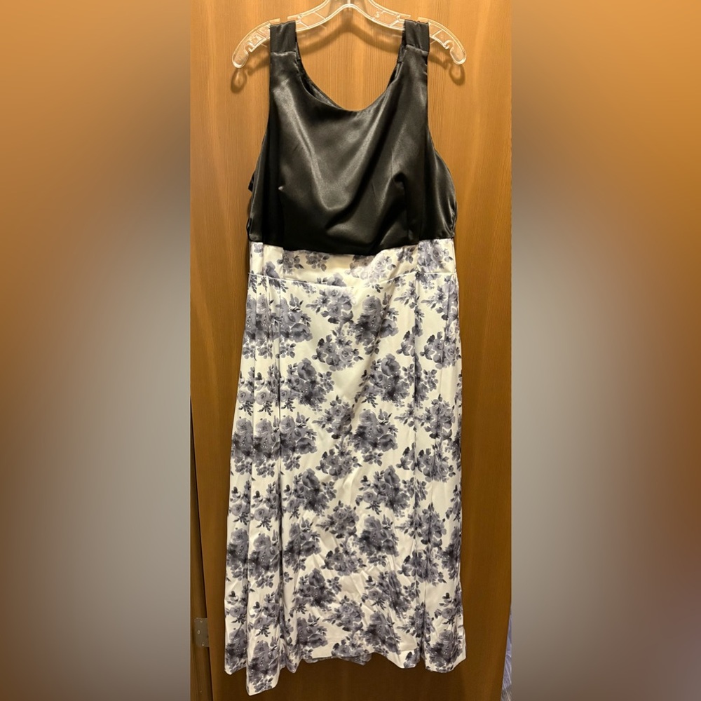Custom Made Floral Black and White Roses Dress
